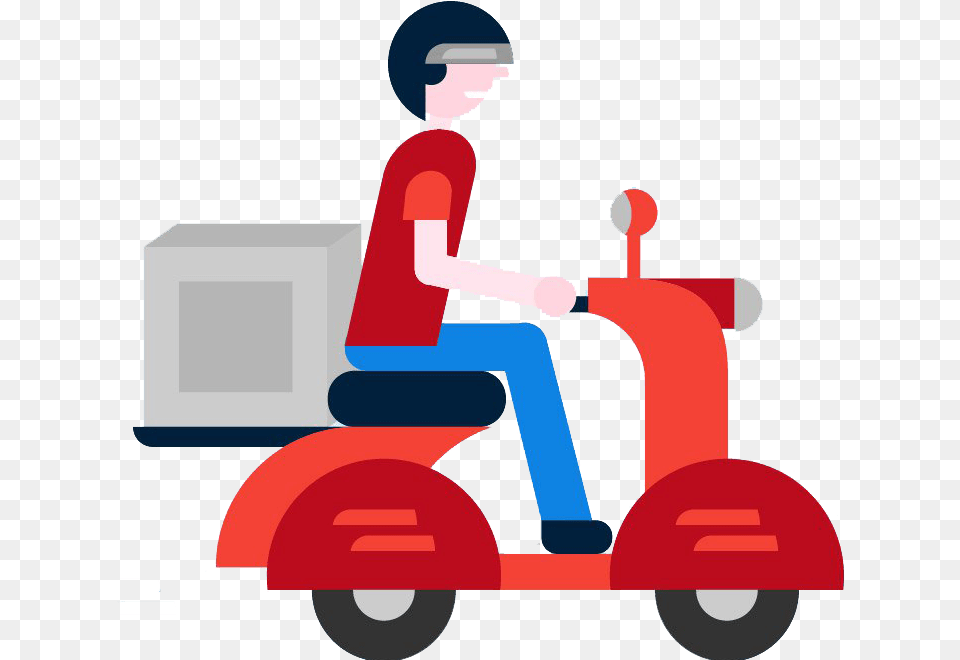 Collection Of Home Delivery Clipart Food Delivery, Person, Vehicle, Transportation, Motorcycle Png
