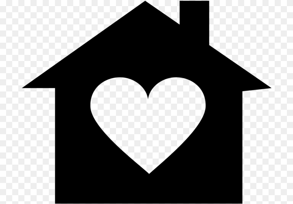 Collection Of House House With Heart Logo, Gray Png