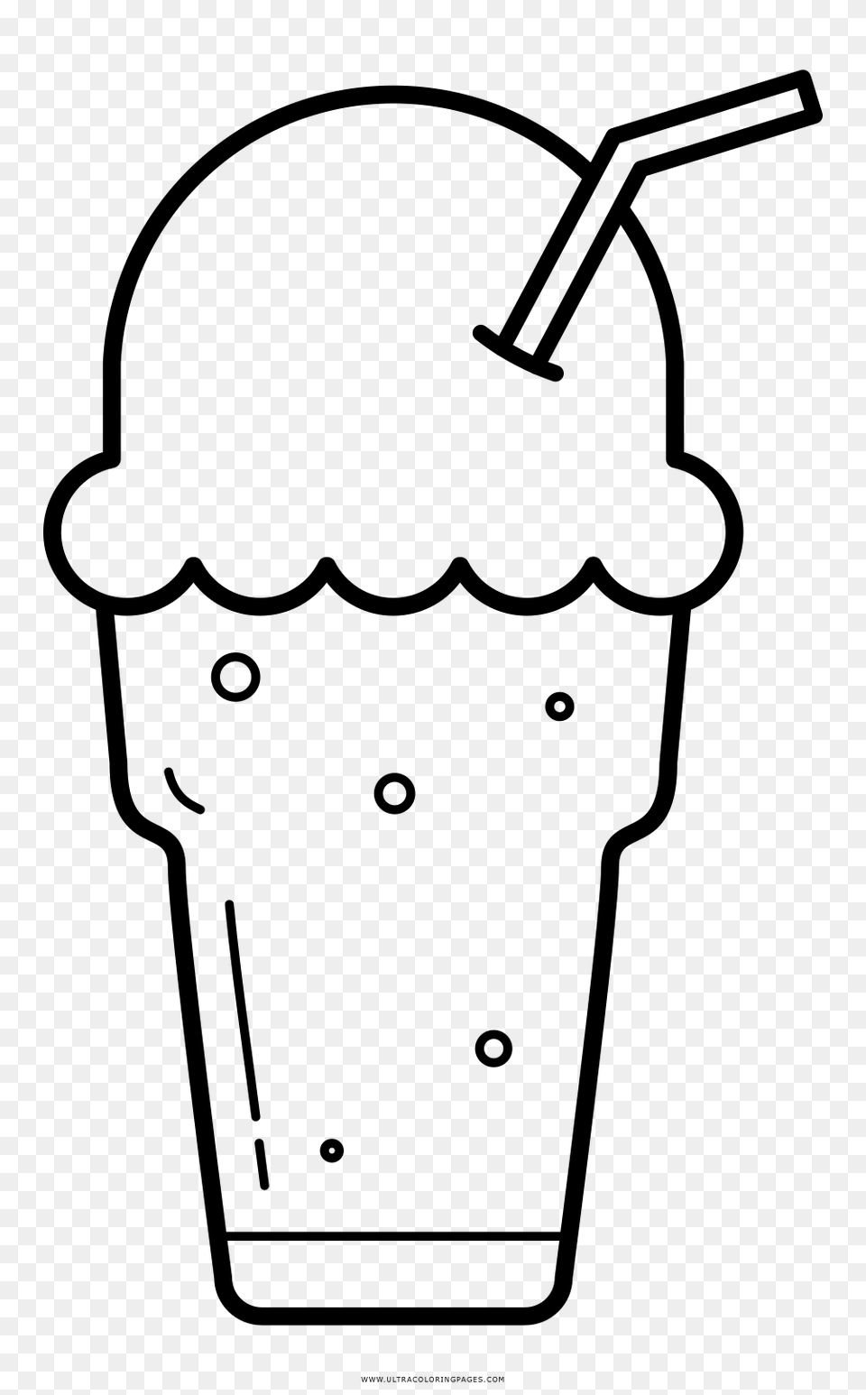 Collection Of Ice Cream Float Coloring, Gray Png