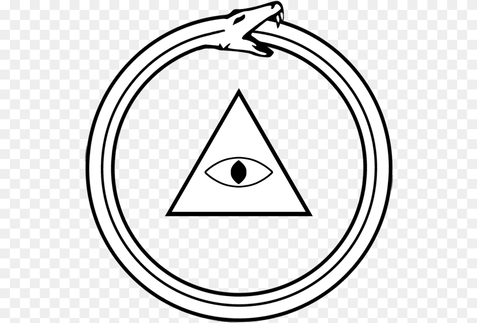 Collection Of Illuminati Drawing Snake Download Ouroboros And Eye Of Providence, Triangle, Disk, Symbol Png Image