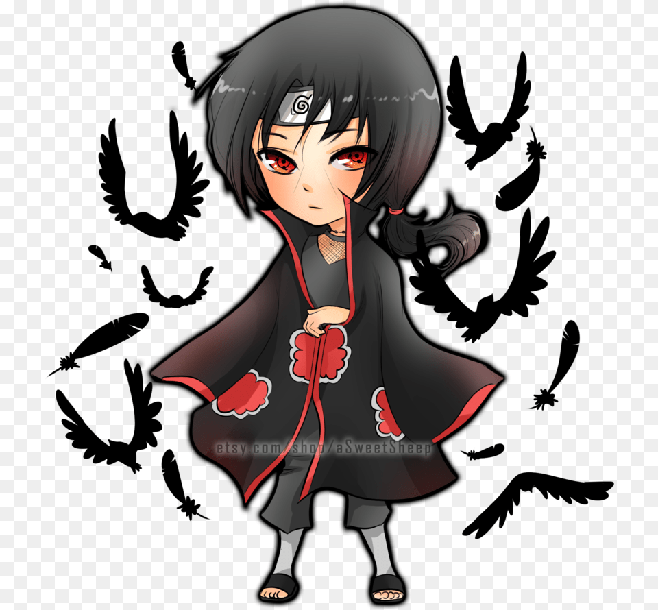 Collection Of Itachi Drawing Bird Download On Chibi Itachi Cute, Book, Publication, Comics, Adult Free Png
