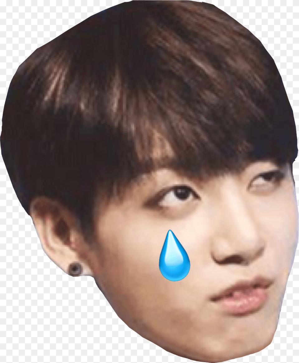 Collection Of Jungkook Head Download Jungkook Meme Face, Accessories, Earring, Jewelry, Person Free Transparent Png