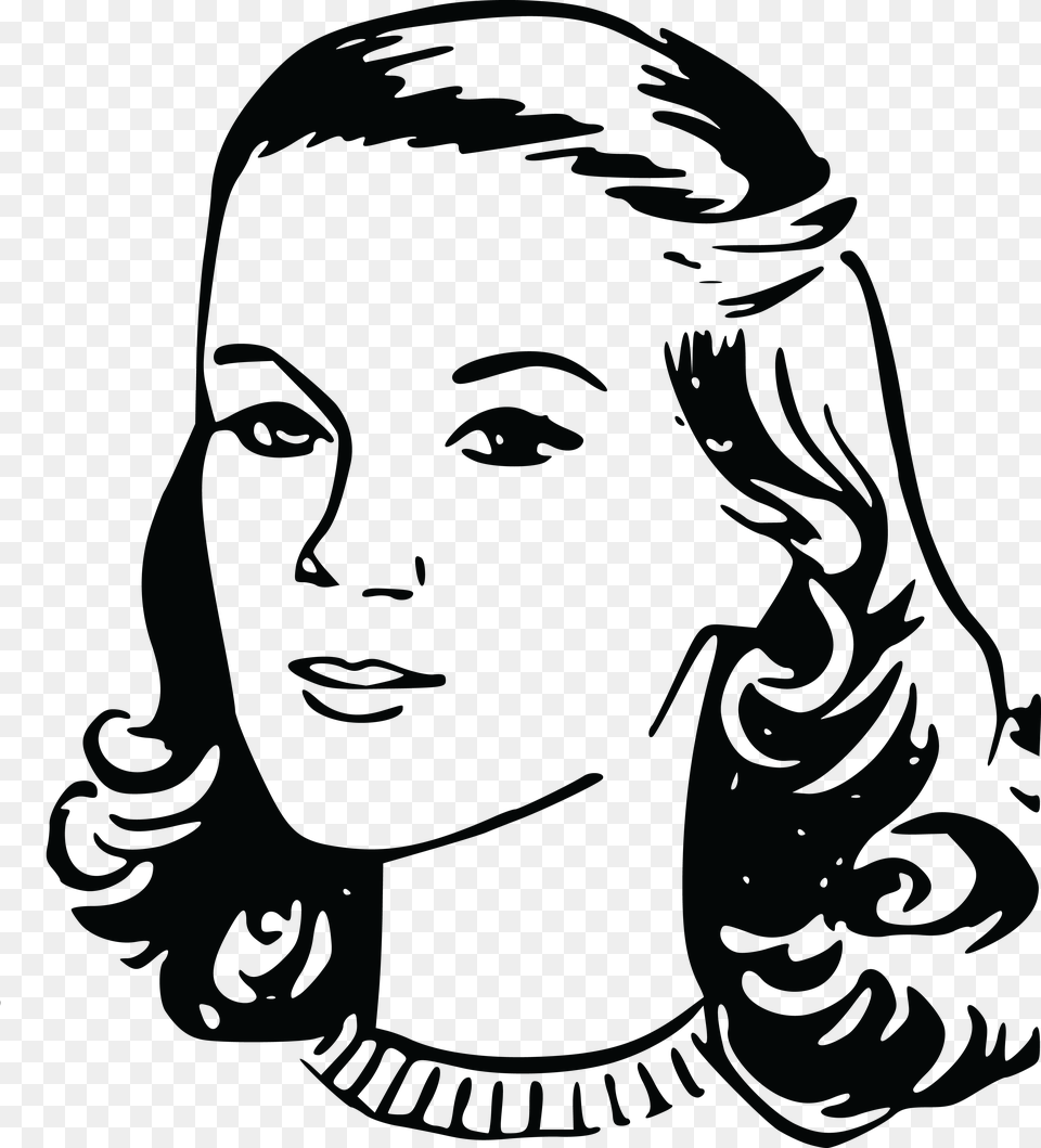 Collection Of Lady Clipart Black And White Woman Black And White Clipart, Face, Head, Person, Photography Free Transparent Png