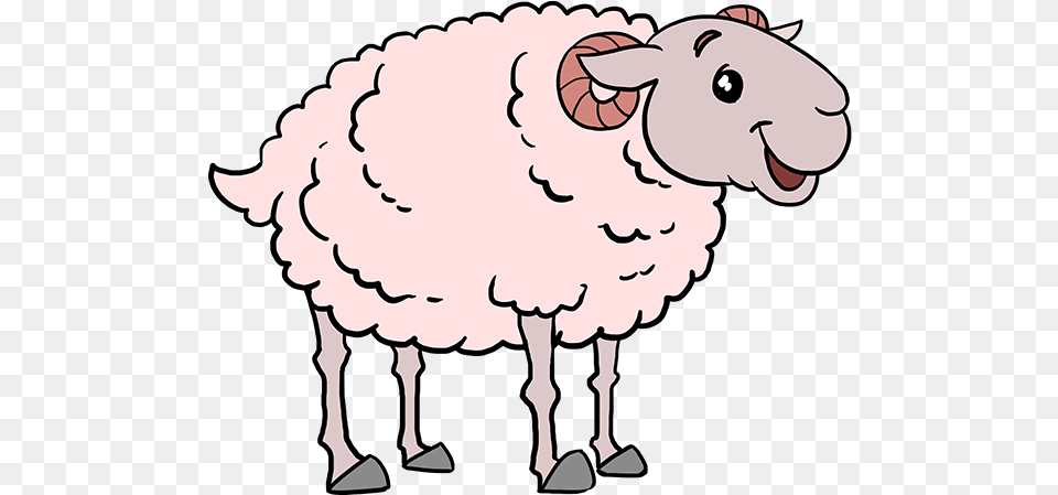 Collection Of Lamb Drawing Eye Download On Ui Sheep Open Mouth Cartoon, Livestock, Baby, Person, Animal Png