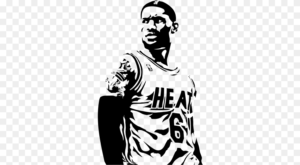 Collection Of Lebron James Clipart Black And White Lebron James Black And White, Gray Free Png