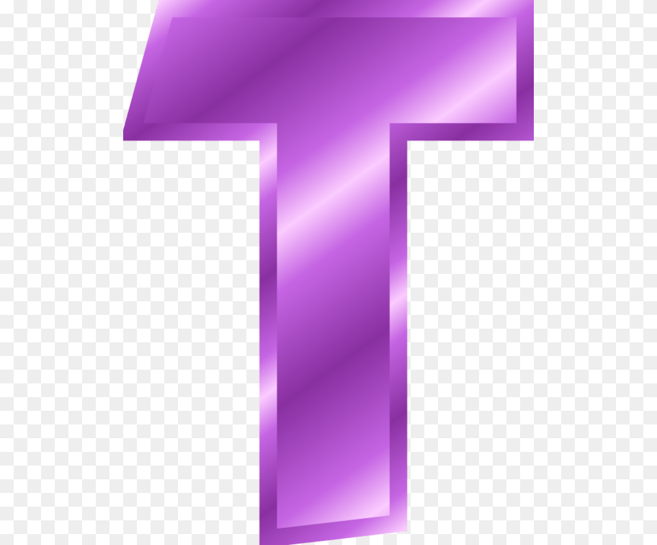 Collection Of Letter T Bubble Letter Color, Cross, Purple, Symbol, Lighting Free Png Download