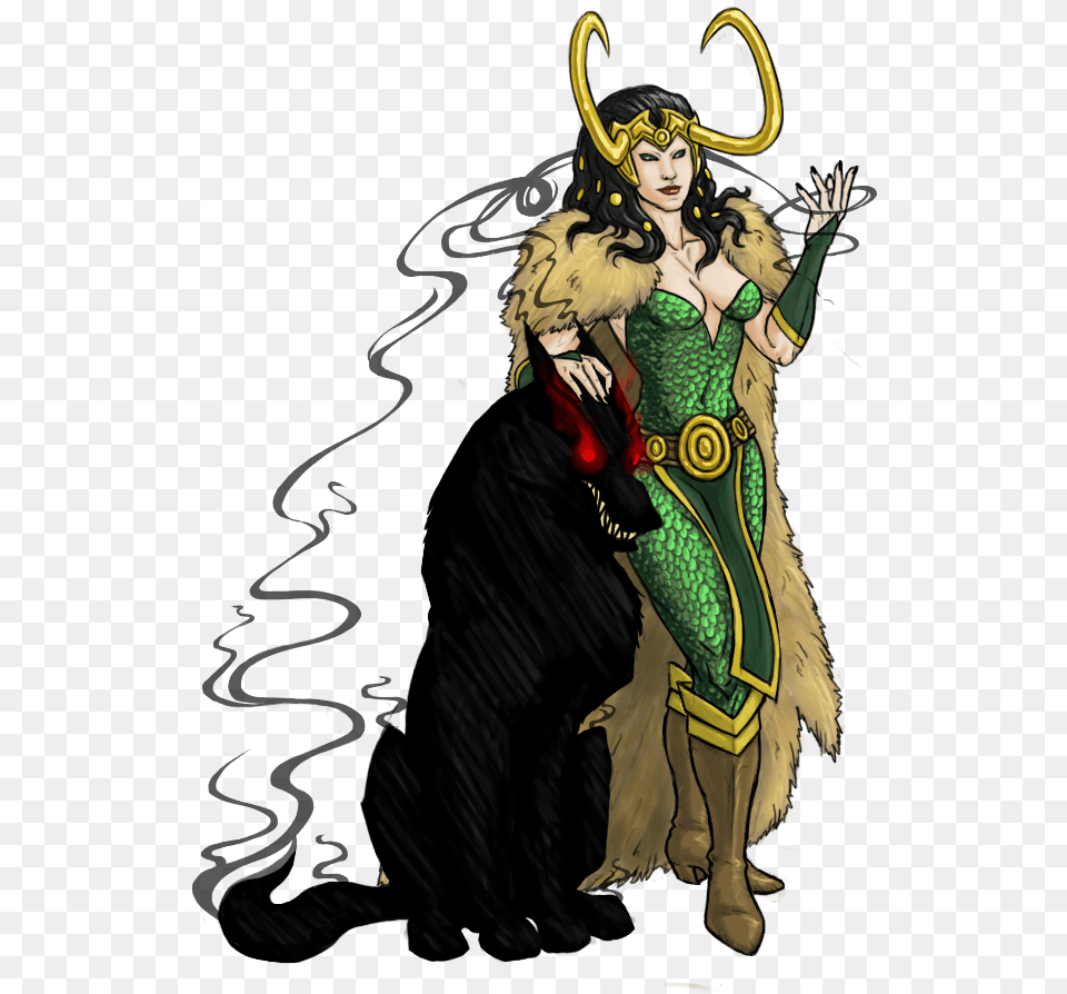 Collection Of Loki Drawing Realistic Lady Loki And Loki, Person, Clothing, Costume, Adult Free Png Download