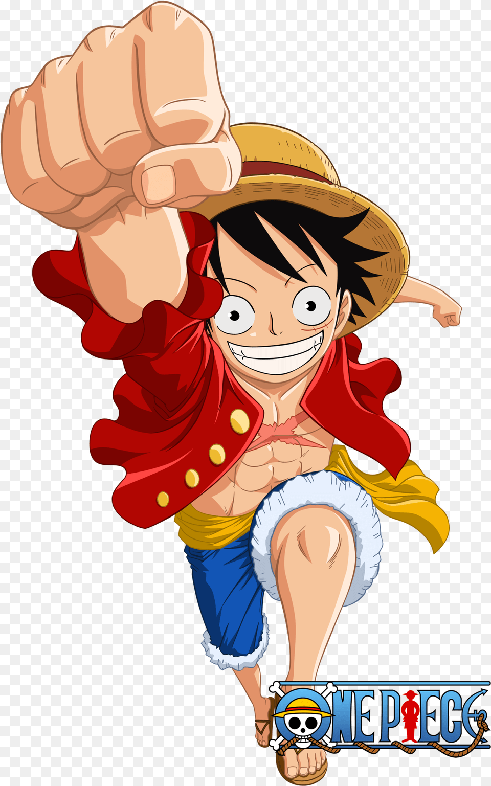 Collection Of Luffy Drawing Punch Download On One Piece Luffy Sticker, Book, Comics, Publication, Body Part Free Transparent Png