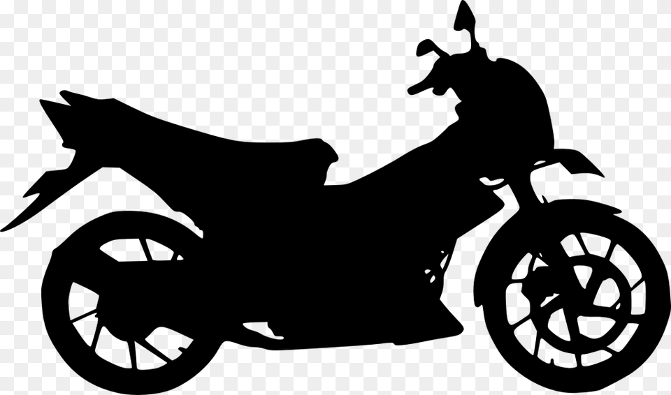 Collection Of Motorcycle Silhouette Clip Art Them, Gray Free Transparent Png