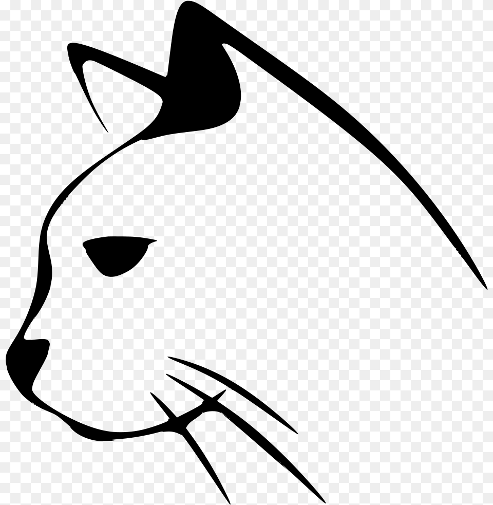 Collection Of Outline Of Cat Black And White Cat Head Clip Art, Gray Png Image