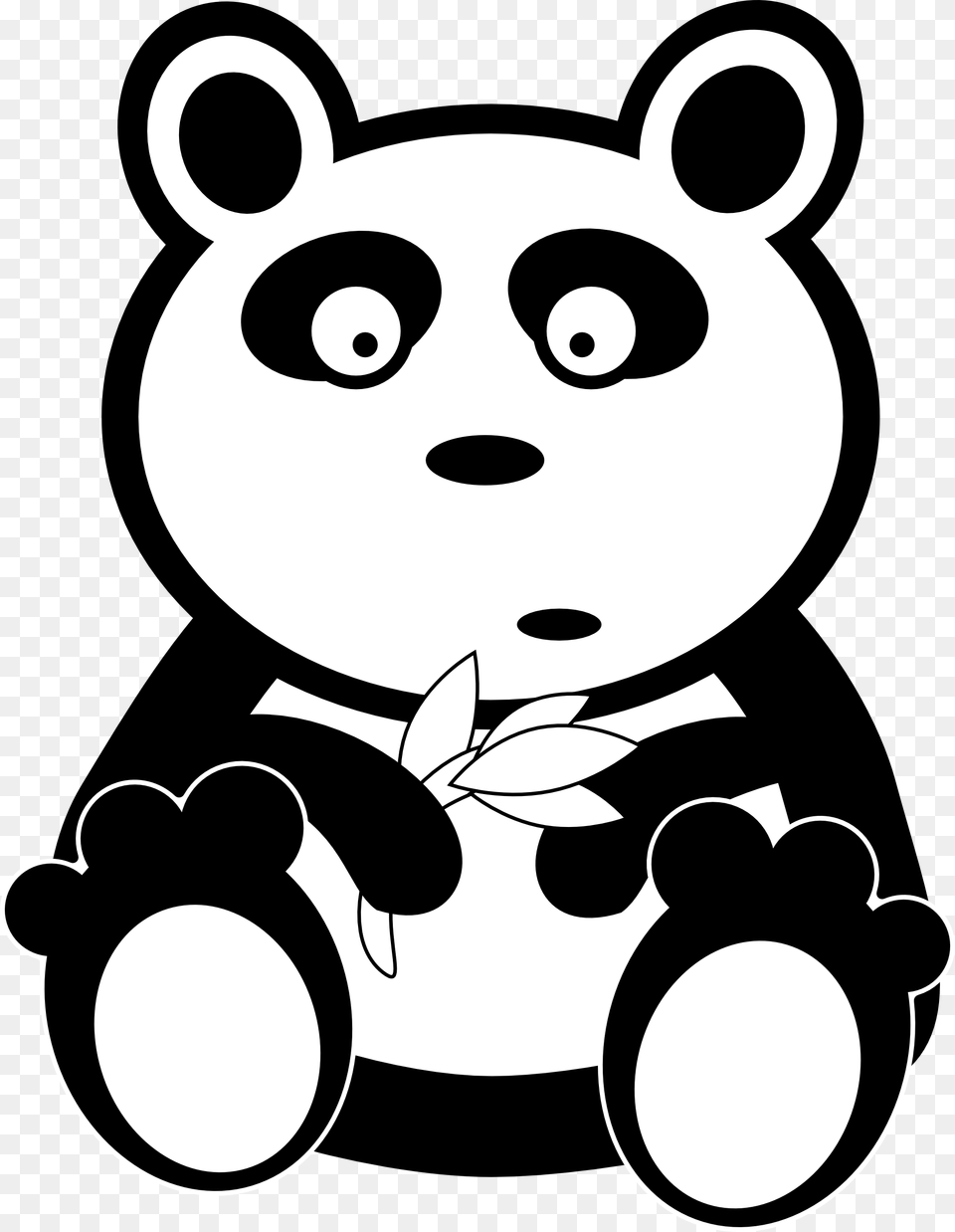 Collection Of Panda Clipart Black And White Panda Clipart Black And White, Stencil, Toy, Nature, Outdoors Free Transparent Png
