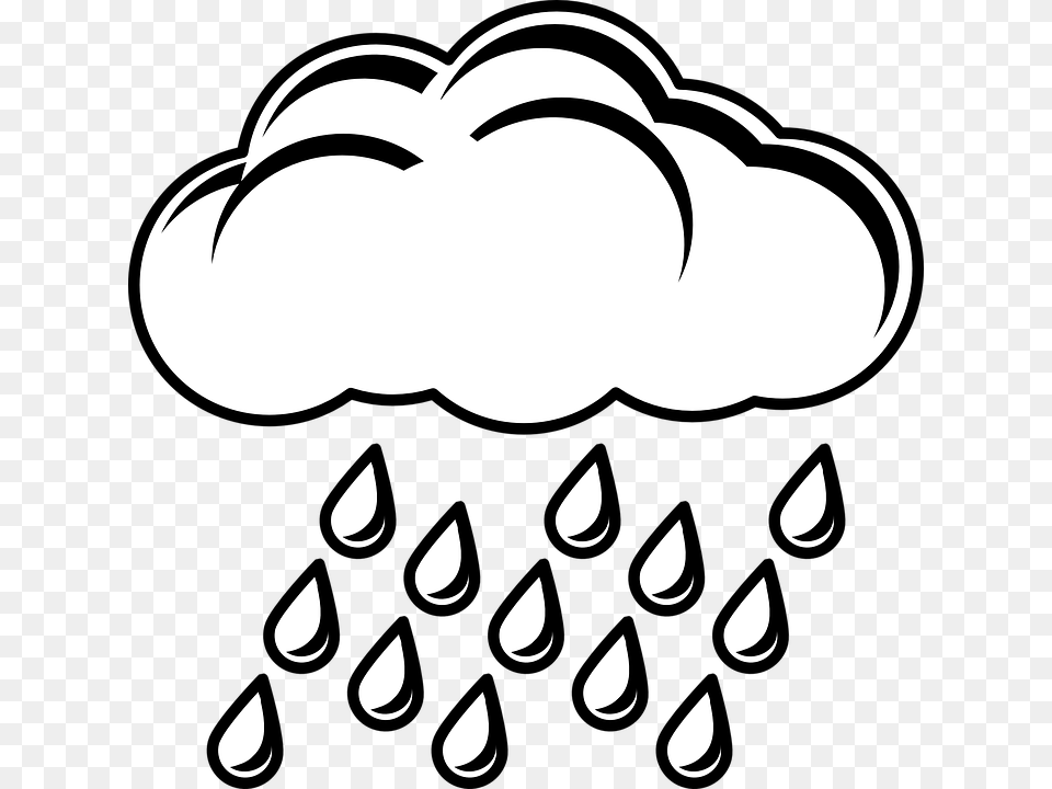 Collection Of Rain Cloud Drawing Download Them And Try To Solve, Cutlery, Stencil, Electronics, Hardware Png Image