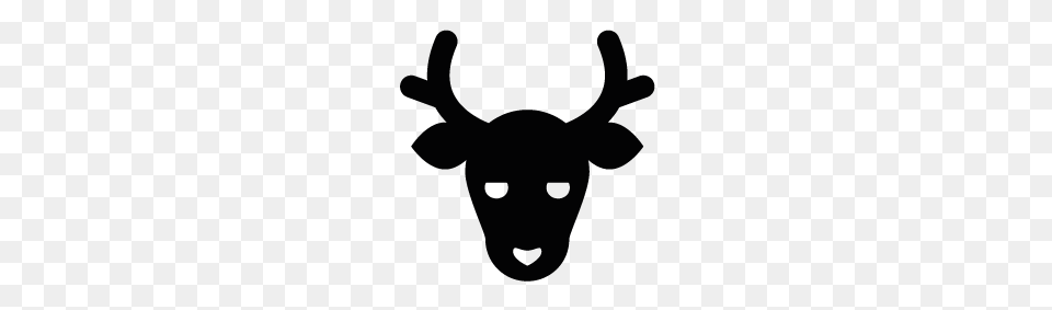 Collection Of Reindeer Face Silhouette Download Them And Try, Animal, Deer, Mammal, Wildlife Free Png