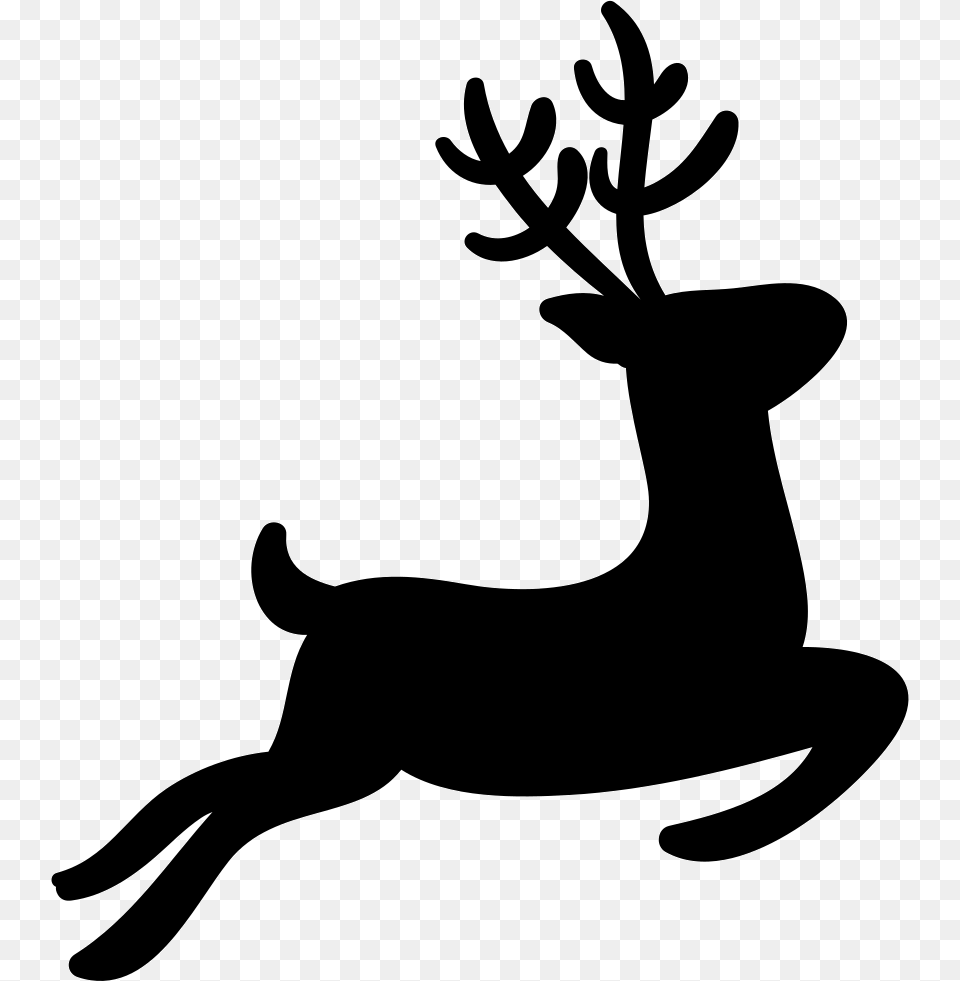 Collection Of Reindeer Silhouette Download Them And Try To Solve, Stencil, Animal, Wildlife, Mammal Free Png