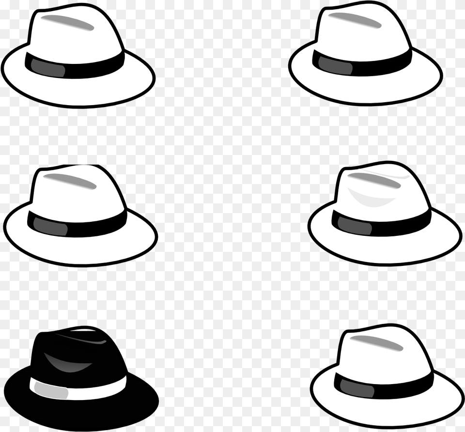 Collection Of Six Hats Black And White, Clothing, Hat, Sun Hat Free Transparent Png