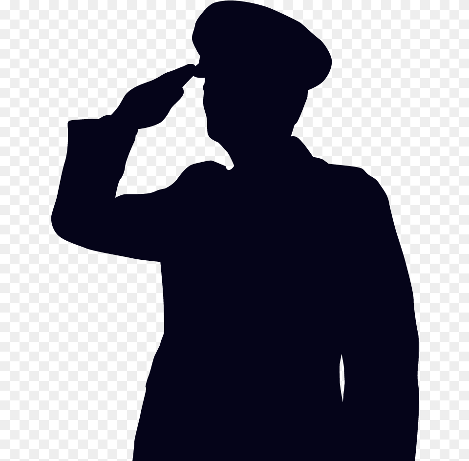 Collection Of Soldier Transparent Soldier Salute Silhouette, Clothing, Hat, Adult, Person Free Png