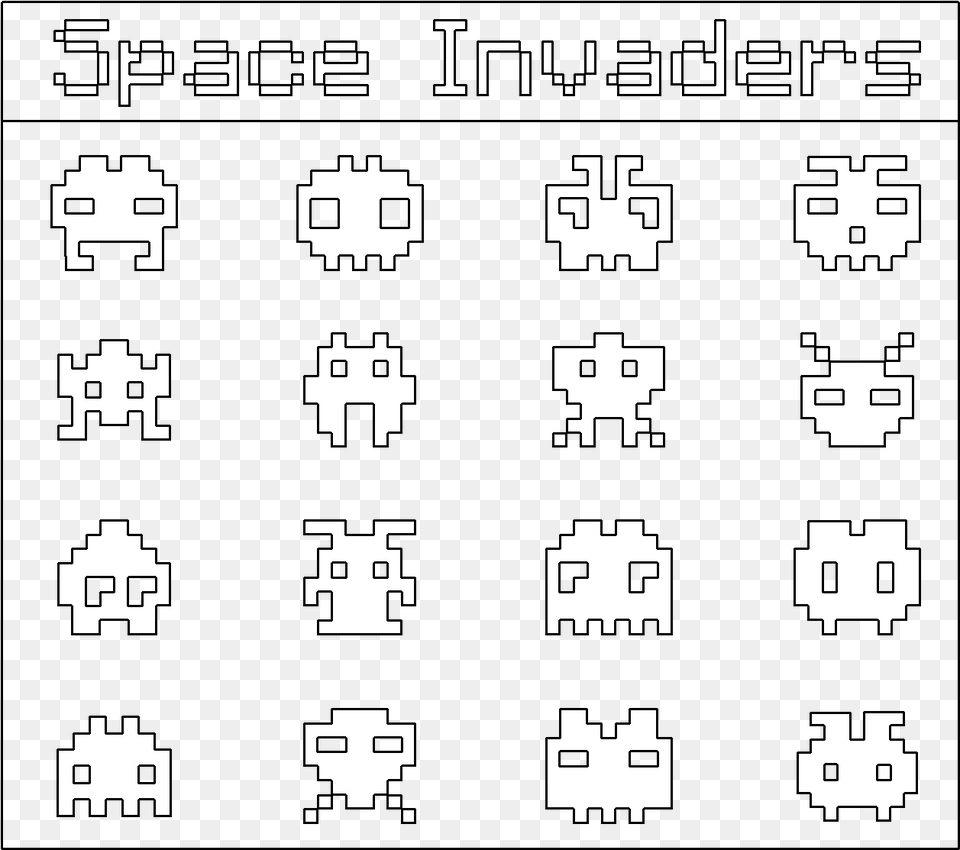 Collection Of Space Invaders Coloring Pages Space Invaders Coloring Pages, Scoreboard Free Transparent Png