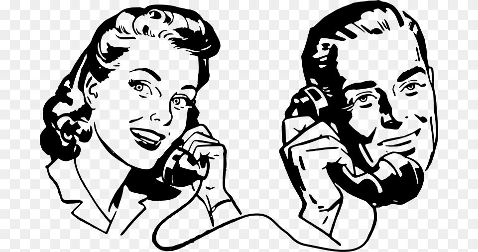 Collection Of Two Personas Hablando Por Telefono, Gray Png Image