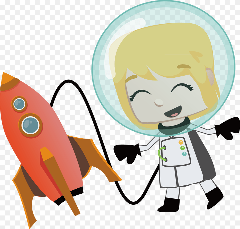 Collection Of Vector Outer Space Female Astronaut Cartoon, Clothing, Coat, Photography, Baby Free Transparent Png