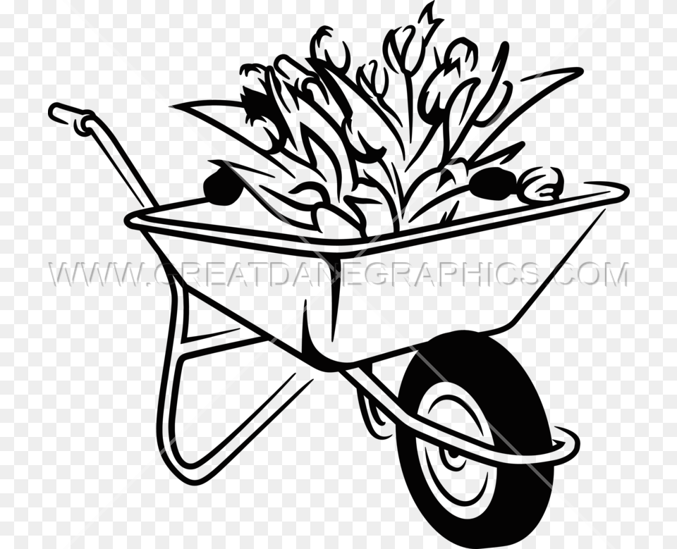 Collection Of Wheelbarrow Drawing Easy Black And White Wheelbarrow Clip Art, Transportation, Vehicle, Machine, Wheel Free Png