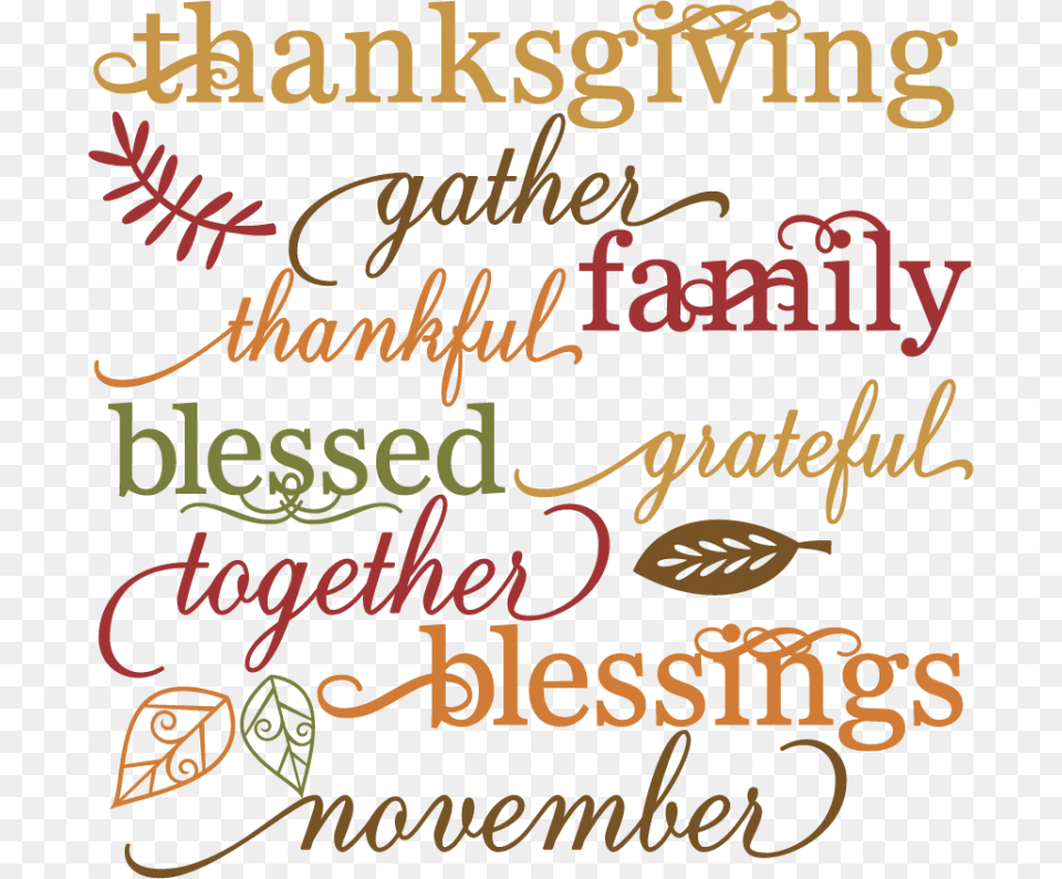 Collection Of Word Blessed Thanksgiving Family And Friends, Book, Calligraphy, Handwriting, Publication Free Transparent Png