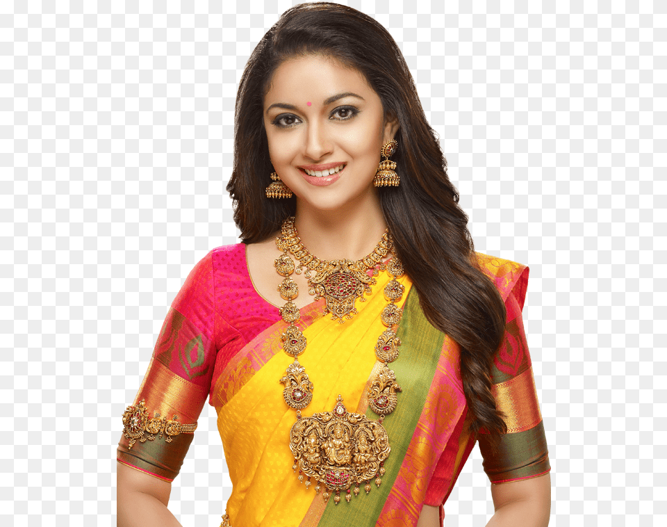 Collections Indian Wedding Jewelry Indian Bridal Keerthy Suresh Nice Saree, Blouse, Clothing, Accessories, Necklace Png Image