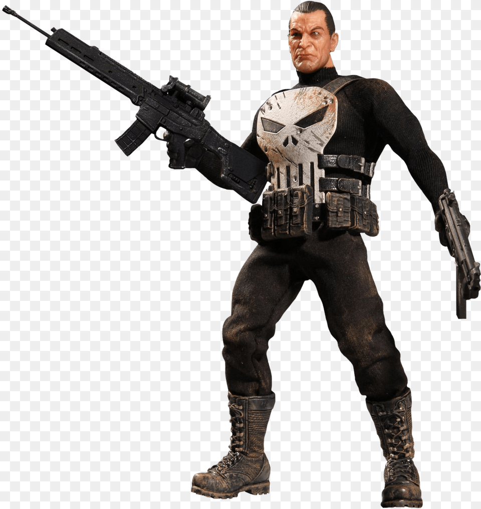 Collective 112 Scale Action Figure Marvel One12 Collective Punisher, Firearm, Weapon, Gun, Handgun Png