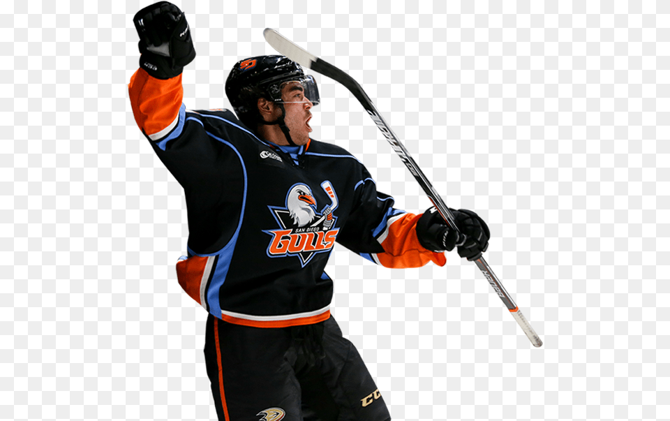 College Ice Hockey Clipart Download San Diego Gulls Game Tickets, Helmet, Person, People, Sport Free Transparent Png
