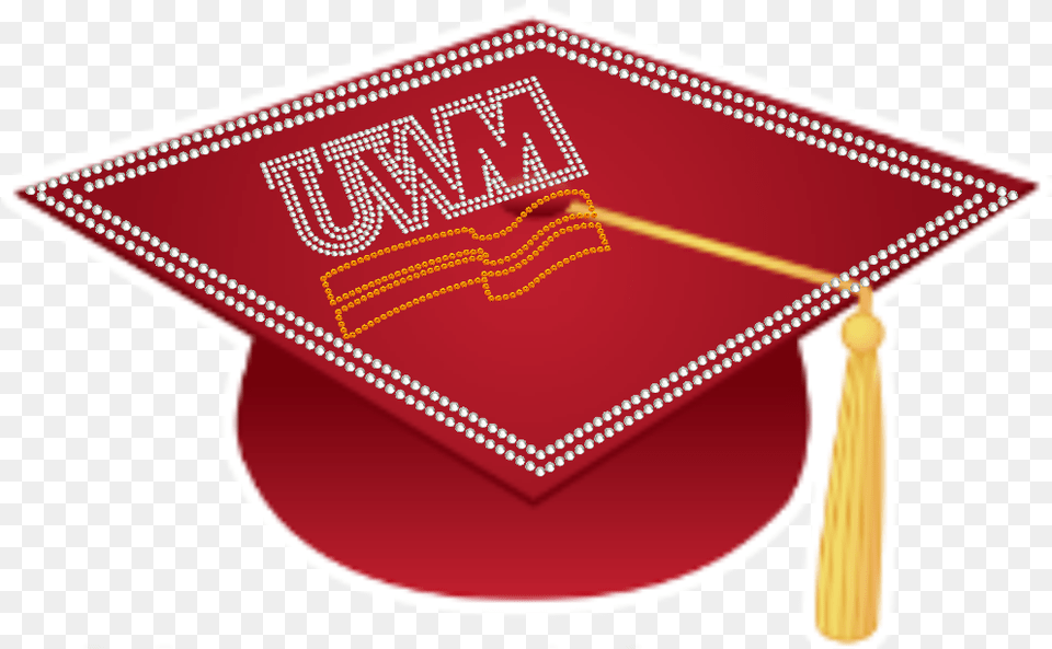 College Logo Rhinestone Graduation Cap Umw Graduation, People, Person, Text, Maroon Png
