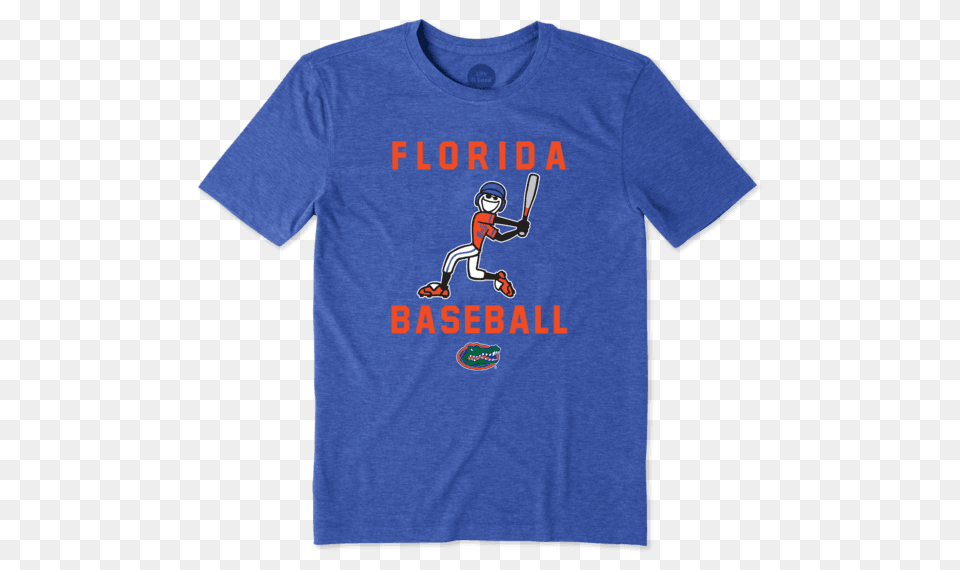 College Mens Florida Gators Baseball Jake Cool Tee Life Is Good, Clothing, Shirt, T-shirt, Baby Free Png