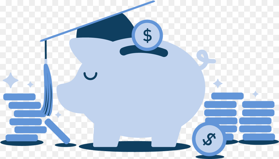 College Money Clipart, People, Person, Piggy Bank Png Image