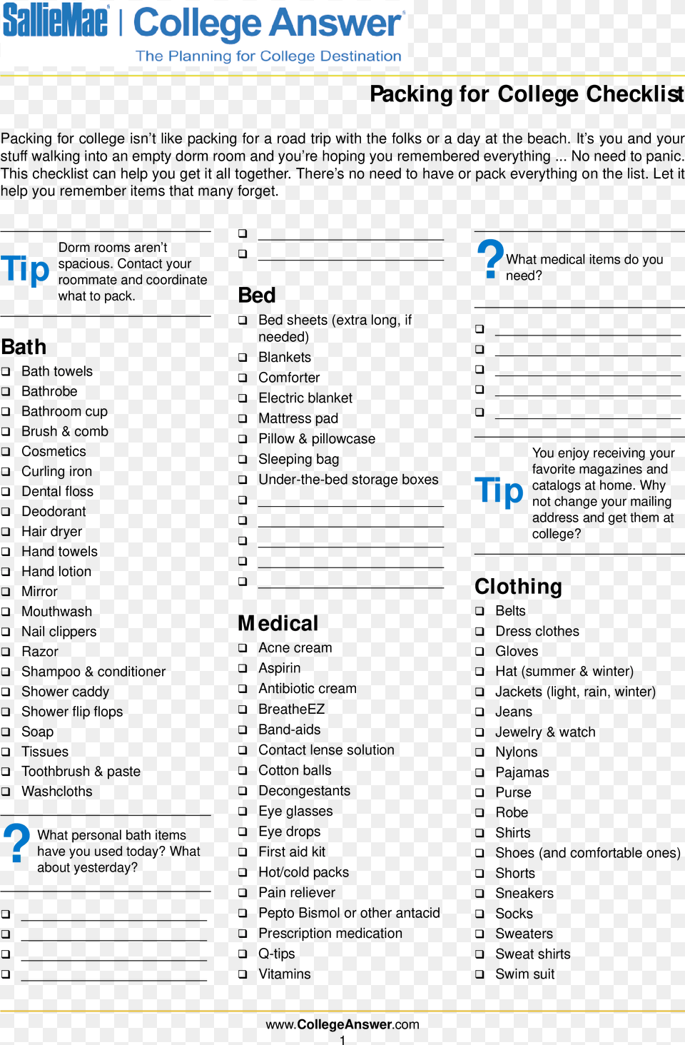 College Packing Checklist Acne Checklist, Text Free Transparent Png