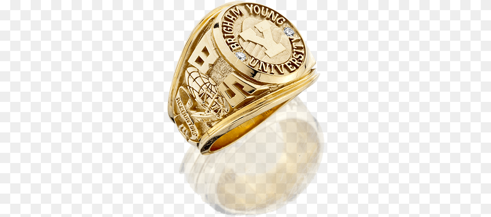 College Rings For Brigham Young University By Herff Jones Solid, Accessories, Gold, Jewelry, Ring Free Png
