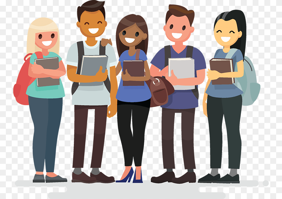 College Student Cartoon, Reading, Person, People, Clothing Free Transparent Png