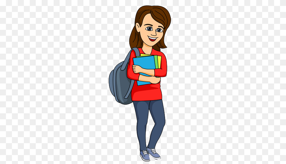 College Student Clipart Image, Person, Vest, Clothing, Reading Free Png