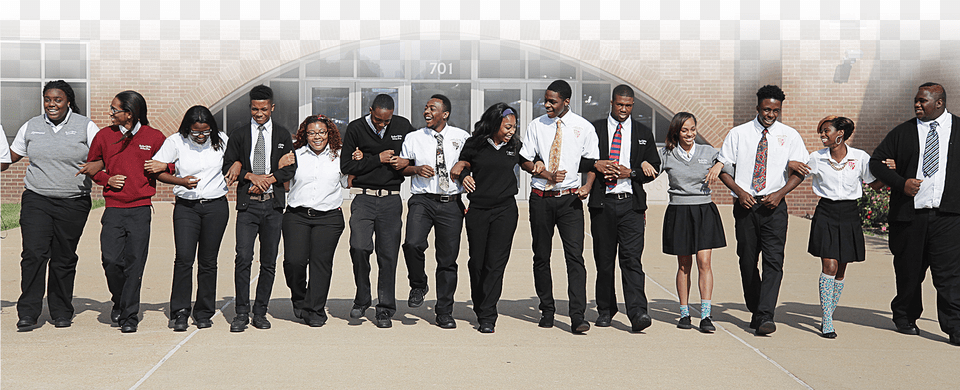 College Students Walking Cardinal Ritter School Uniforms, Clothing, Skirt, Shirt, Person Free Png Download