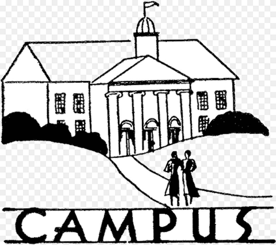 College Vintage Campus Image The Graphics Fairy Clipart College Black And White Clipart, Book, Publication, Comics, Person Free Png Download