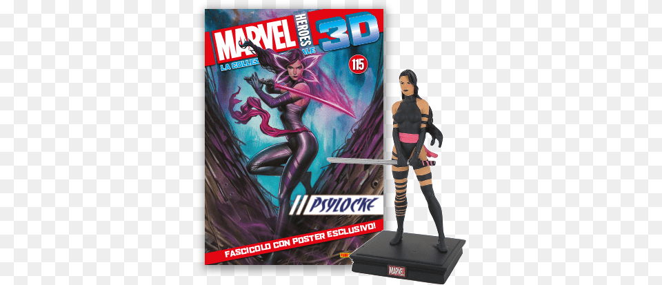 Collezione Marvel Heroes 3d Psylocke Book, Comics, Publication, Adult, Female Png Image