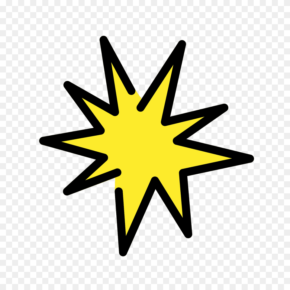 Collision Emoji Clipart, Star Symbol, Symbol, Cross Png