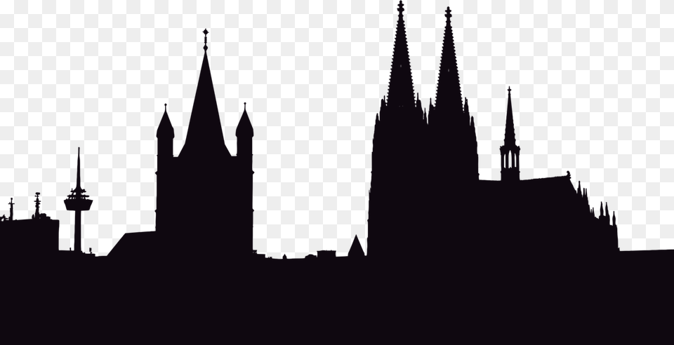 Cologne Silhouette Skyline Drawing Commercial Cathedral Silhouette, Architecture, Building, City, Lighting Png Image