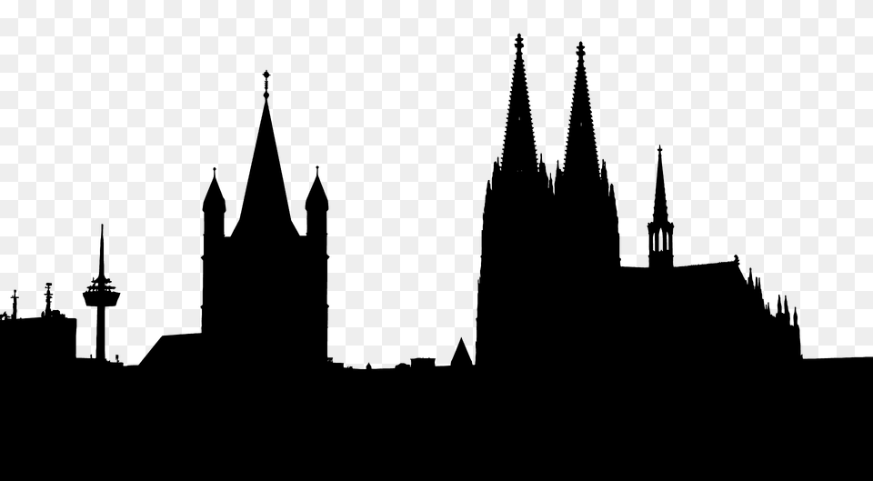 Cologne Skyline Silhouette, Architecture, Tower, Spire, Building Free Png