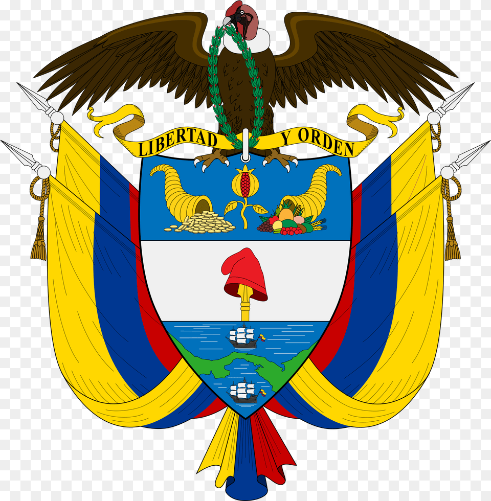 Colombia Coat Of Arms, Emblem, Symbol Free Png Download