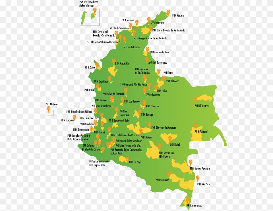 Colombia National Parks Mapa De Parques Nacionales De Colombia, Chart, Plot, Outdoors, Land Free Png Download