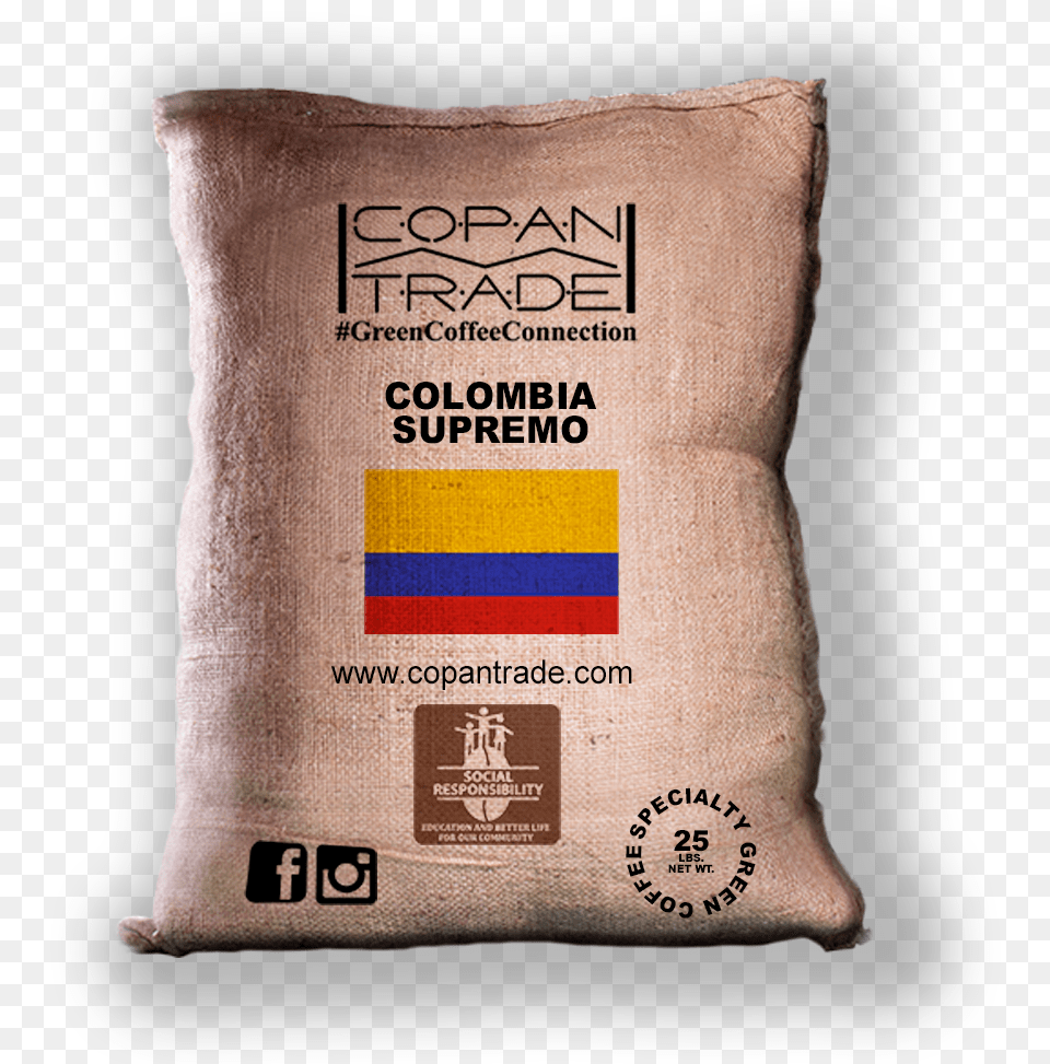 Colombia Supremo 1718 Sidamo Coffee Beans, Bag, Sack Free Png Download