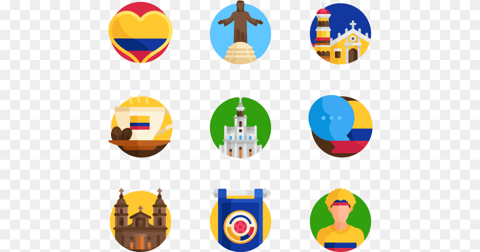 Colombia Travel Color Icon, Balloon, Person, Sphere, Face Free Png Download