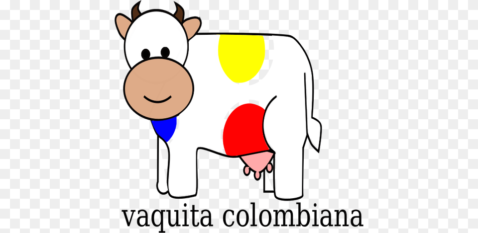 Colombian Cow Vector Clip Art Public Domain Vectors Cartoon Happy Cow, Animal, Cattle, Livestock, Mammal Free Png