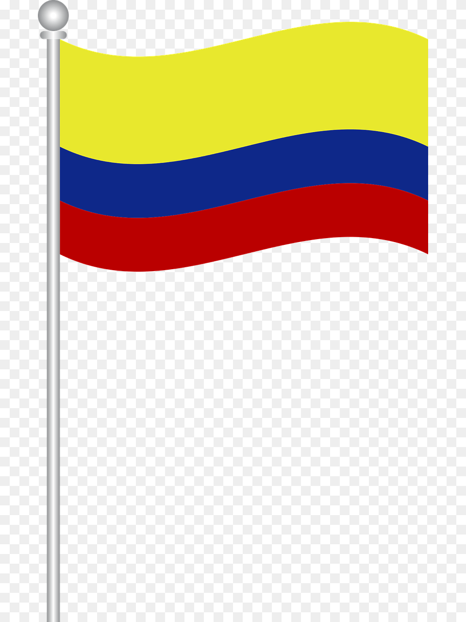 Colombian Flag On Pole Png