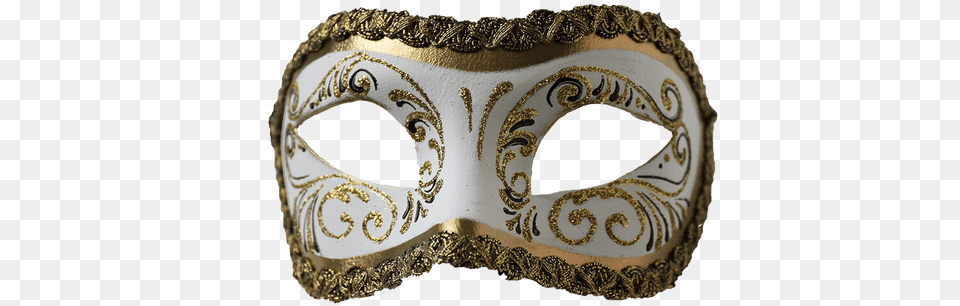 Colombina White U0026 Gold Masquerade Mask Masquerade Ball, Crowd, Person, Accessories, Jewelry Free Png Download