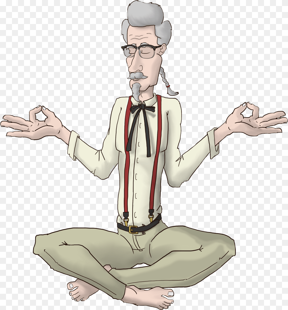 Colonel Sanders Clean Lines For Yoga, Adult, Male, Man, Person Free Png