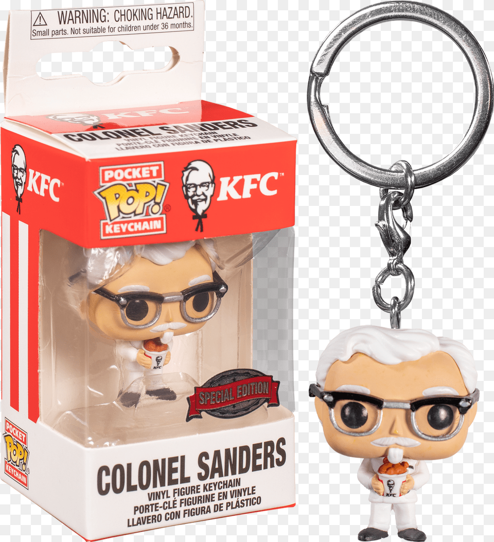 Colonel Sanders Pocket Pop Vinyl Keychain All Might Funko Pop Keychain, Accessories, Face, Head, Person Free Png